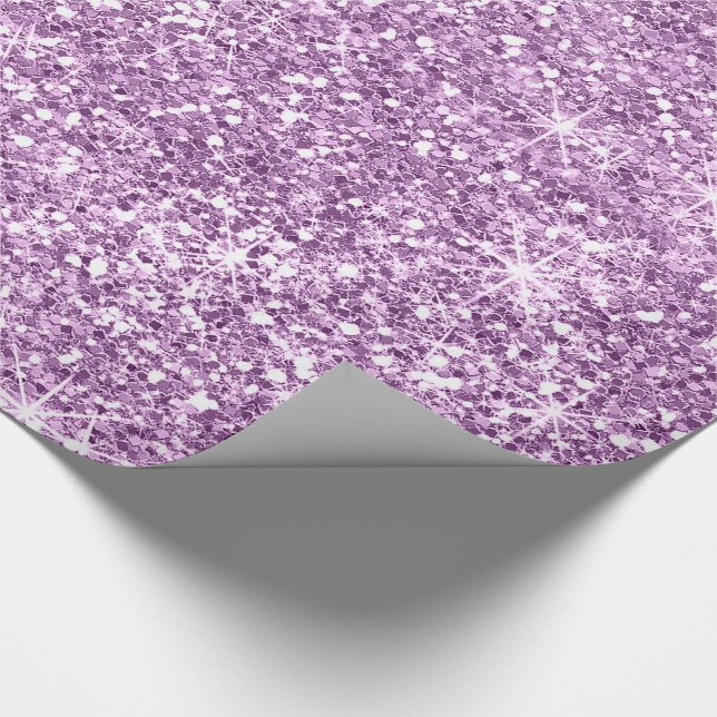 Sparkles -  Purple 1 Faux Glitter Wrapping Paper (Corner)
