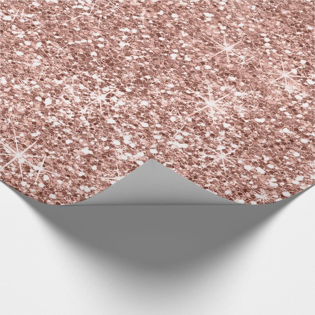 Sparkles -  Rose Gold2 Faux Glitter Wrapping Paper (Corner)