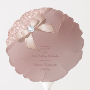 Sparkles & Rose Gold Glamour Birthday Party Balloon