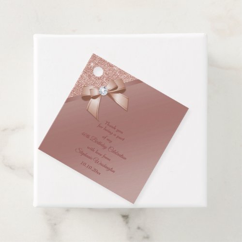 Sparkles  Rose Gold Glamour Birthday Party Favor Tags