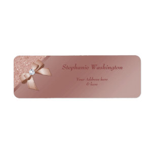 Sparkles & Rose Gold Glamour Birthday Party Label