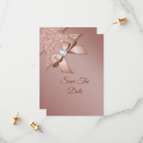 Sparkles  Rose Gold Glamour Birthday Party Save The Date