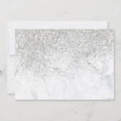 Sparkles silver glitter marble graduate typography invitation (Back)