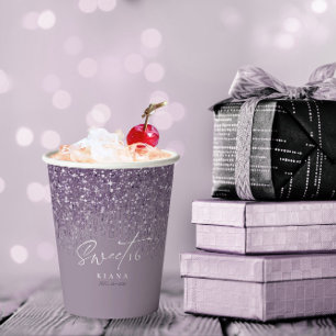 Sparkles Sweet Sixteen Mauve ID912 Paper Cups