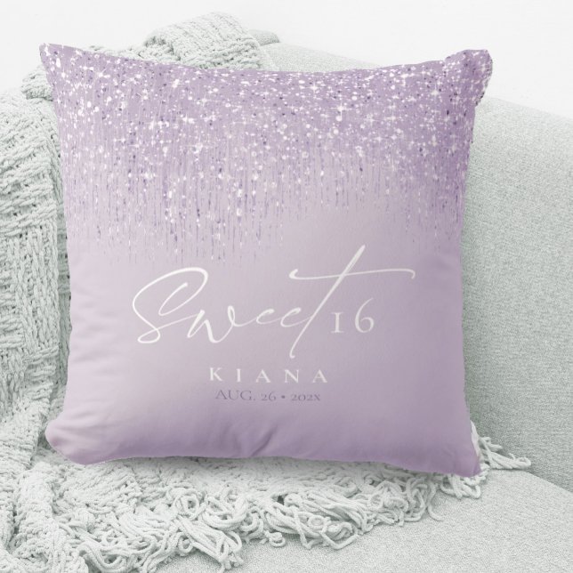 Sparkles Sweet Sixteen Mauve ID912 Throw Pillow (Creator Uploaded)