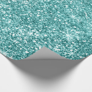 Sparkles -  Teal 1 Faux Glitter Wrapping Paper