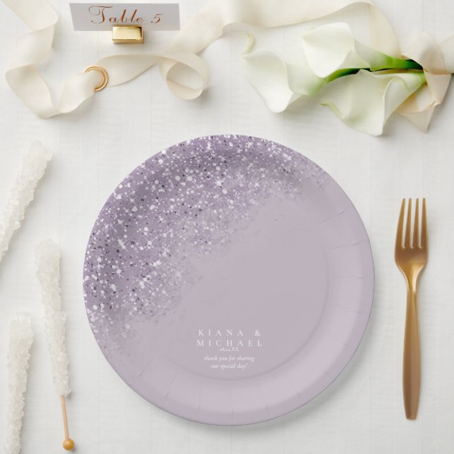 Sparkles Wedding Mauve ID889 Paper Plates (Wedding)