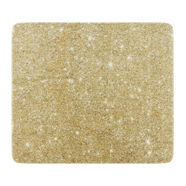 Sparkley Golden Stylish Glitter Cutting Board (Front)