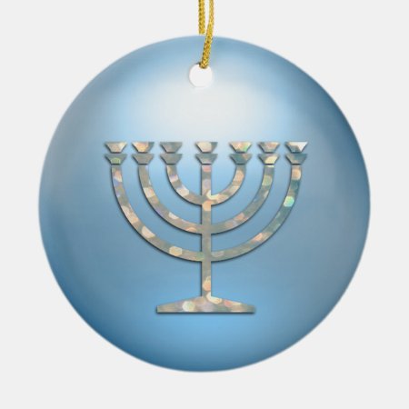 Sparkley Menorah Hanukkah Ornament