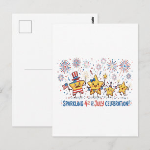Sparkling 4th of July Celebration Postcard