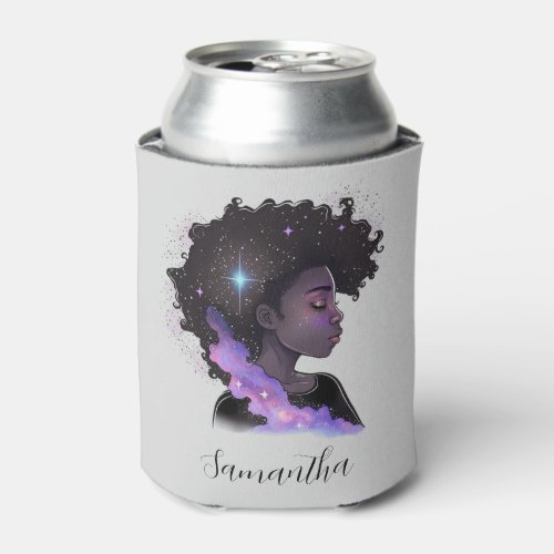 Sparkling Afro Woman Can Cooler
