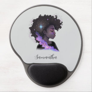 Sparkling Afro Woman Gel Mouse Pad