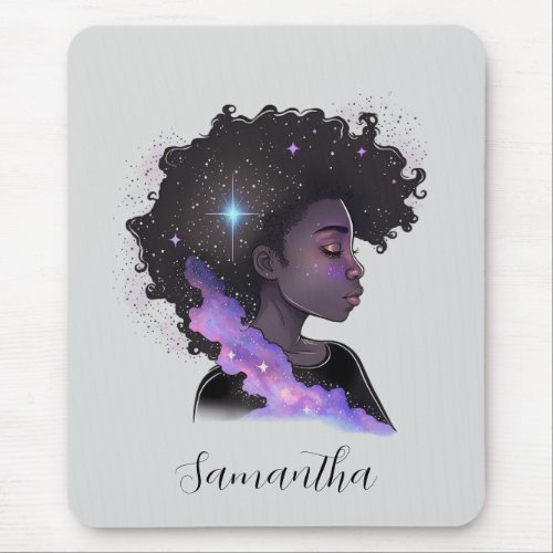 Sparkling Afro Woman Mouse Pad