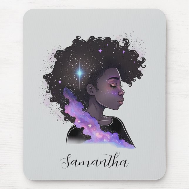Sparkling Afro Woman Mouse Pad (Front)