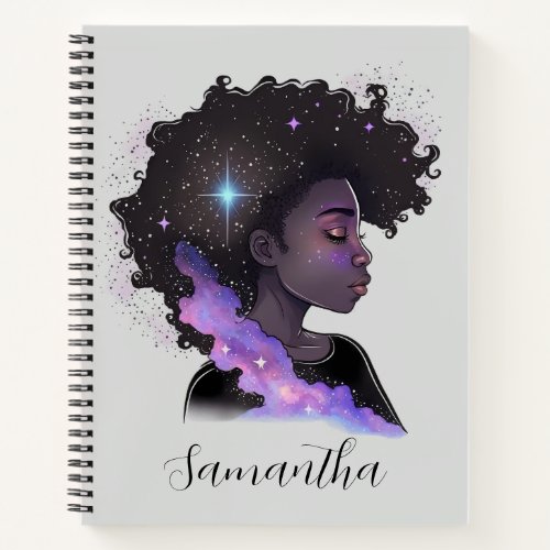 Sparkling Afro Woman Notebook