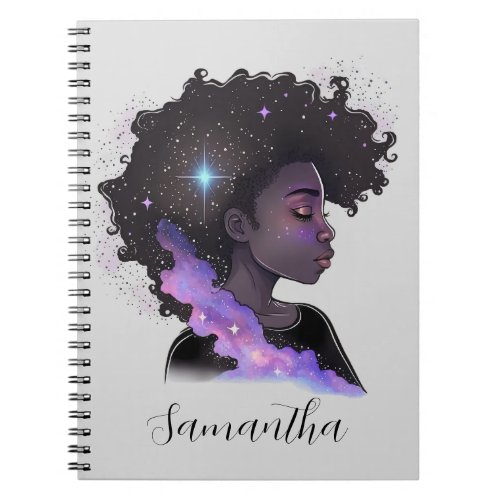 Sparkling Afro Woman Notebook