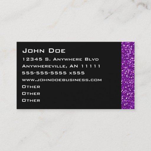 Customizable Sparkling Amethyst Business Card