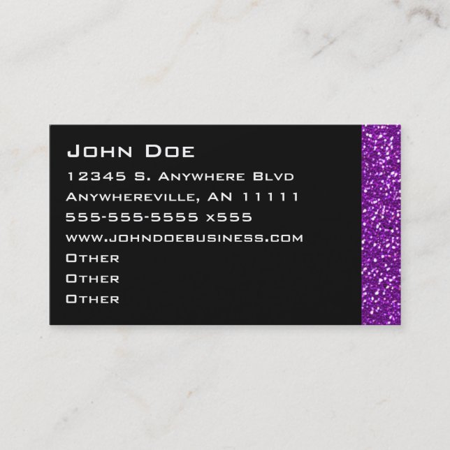 Sparkling Amethyst Business Card (Front)