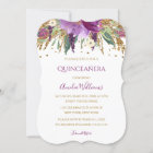 Sparkling Amethyst Dress Quinceanera Invite