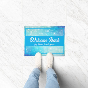 Sparkling and glittering welcome back doormat