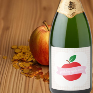 Sparkling Apple Cider Girls Birthday Wine Label