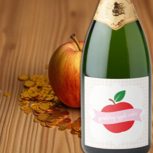 Sparkling Apple Cider Girls Birthday Wine Label