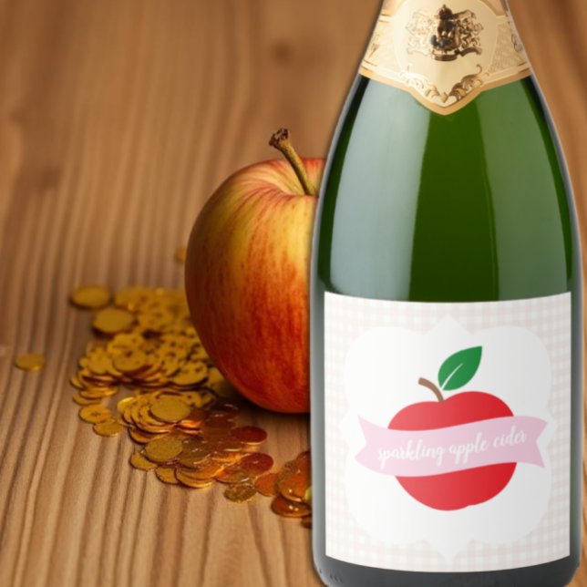 Sparkling Apple Cider Girls Birthday Wine Label (Creator Uploaded)
