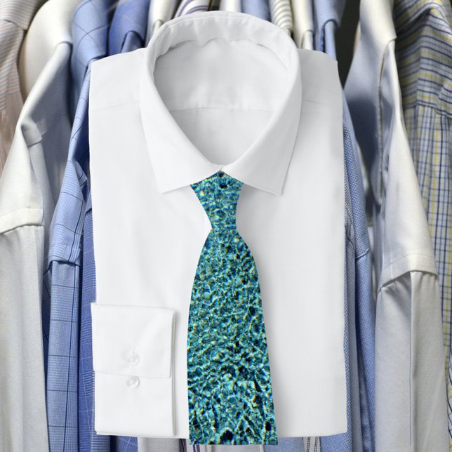 Sparkling Aqua Blue Water Neck Tie (Creator Uploaded)