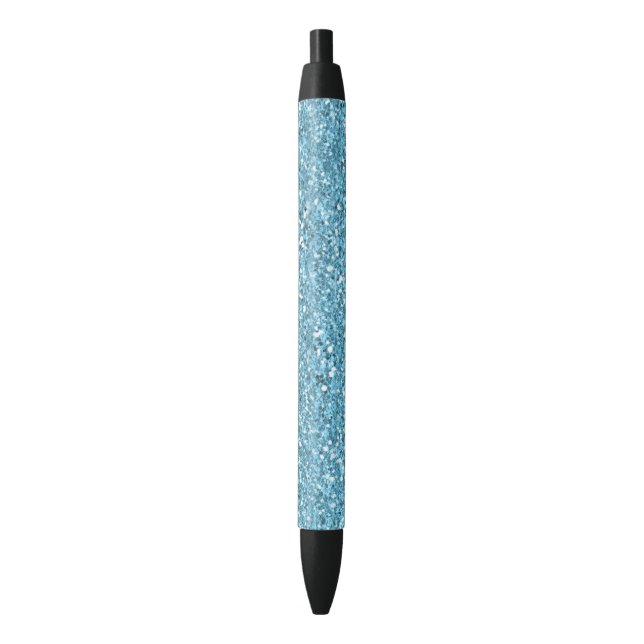 Sparkling Aqua Faux Glitter Pen (Front Vertical)