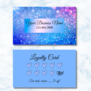 Sparkling Beauty Salon Makeup Artist Loyalty Card