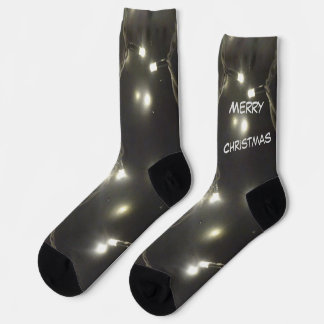 Sparkling BIG Silver Lights Cust. Crew Socks