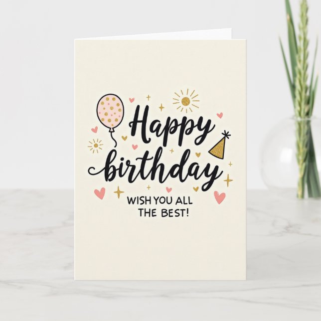 Sparkling Birthday Wishes Card (Front)
