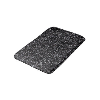 Sparkling Black Glitter Bathroom Mat