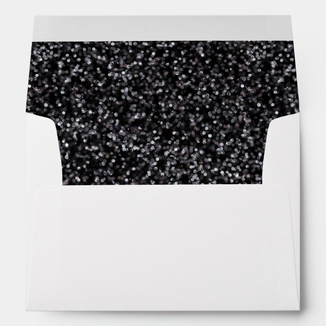Sparkling Black Glitter Envelope (Back (Bottom))