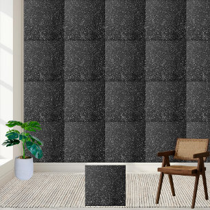 Sparkling Black Glitter Luxury Home Décor Ceramic Tile