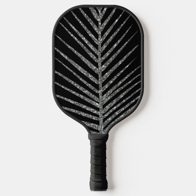 Sparkling Black Glitter  Pickleball Paddle (Front)