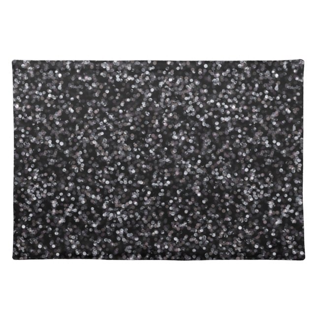 Sparkling Black Glitter Placemat (Front)