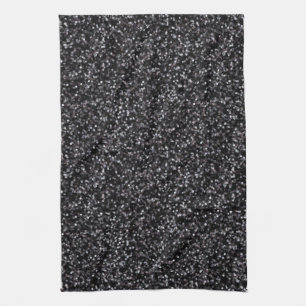 Sparkling Black Glitter Towel