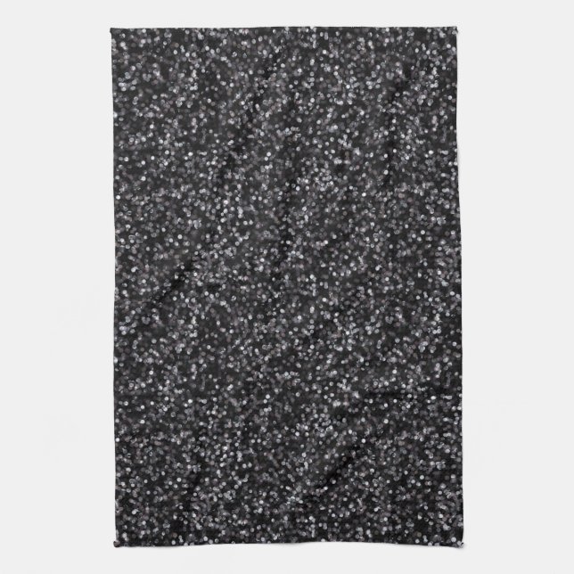 Sparkling Black Glitter Towel (Vertical)