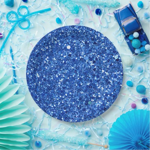 Sparkling blue background pattern  paper plates