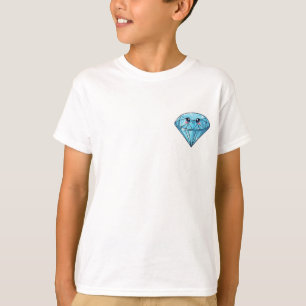 Sparkling Blue Diamond Kawaii Kids T-Shirt