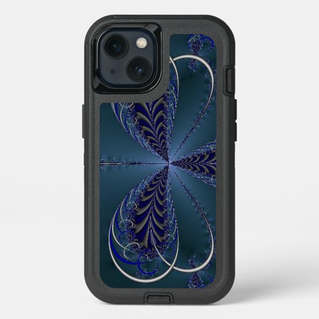 Sparkling Blue Dragonfly in Abstract OtterBox iPhone Case (Back)
