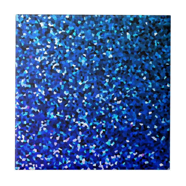 Sparkling Blue Glittery Ombre Teal Colorful 2025 Ceramic Tile (Front)