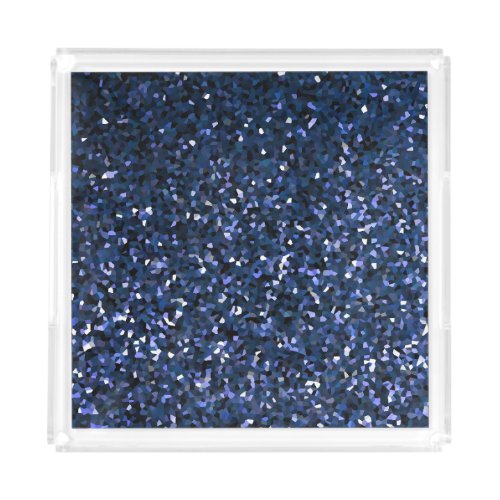 Sparkling Blue Glittery Ombre Teal Colorful Gift Acrylic Tray