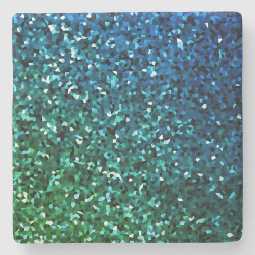Sparkling Blue Green Glittery Gift Colorful Ombre  Stone Coaster