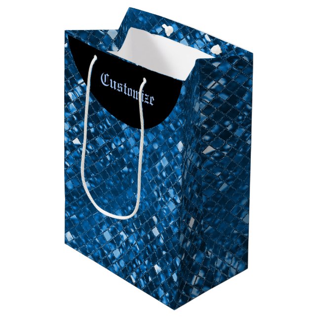 Sparkling Blue Mosaic Pattern Gift Bag (Front Angled)