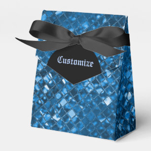 Sparkling Blue Mosaic Pattern Tent Favor Box