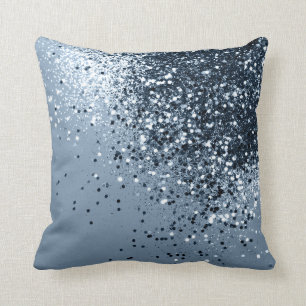 Sparkling Blue Summer Night Lady Glitter #1 Throw Pillow