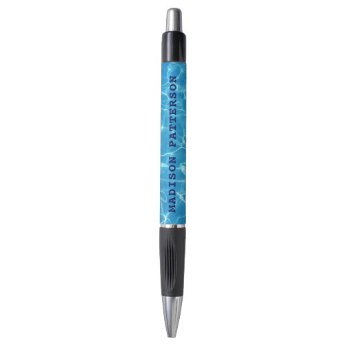 Sparkling Blue Swim Team Pool Blue Water Name Pen