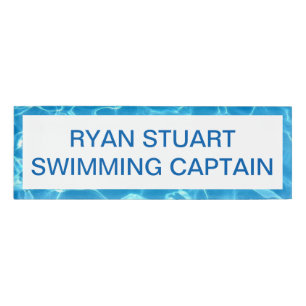 Sparkling Blue Swimming Pool Blue Water Editable Name Tag